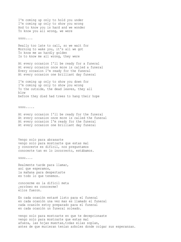 Band of Horses The Funeral PDF