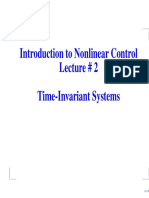 Introduction To Nonlinear Control Lecture # 2 Time-Invariant Systems