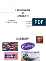 Presentation On Cadbury: Guided by Mr. Prince Vohra