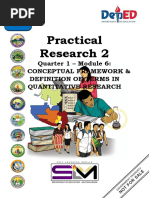 Practical Research 2: Quarter 1 - Module 6: Conceptual Framework & Definition of Terms in Quantitative Research