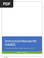 Instruction Manual For Oamdc: Online Admissions Module For Degree Colleges - AC. 2021-22