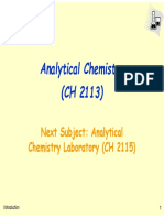 Next Subject: Analytical Chemistry Laboratory (CH 2115)
