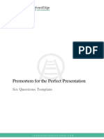 Premortem For The Perfect Presentation: Six Questions Template