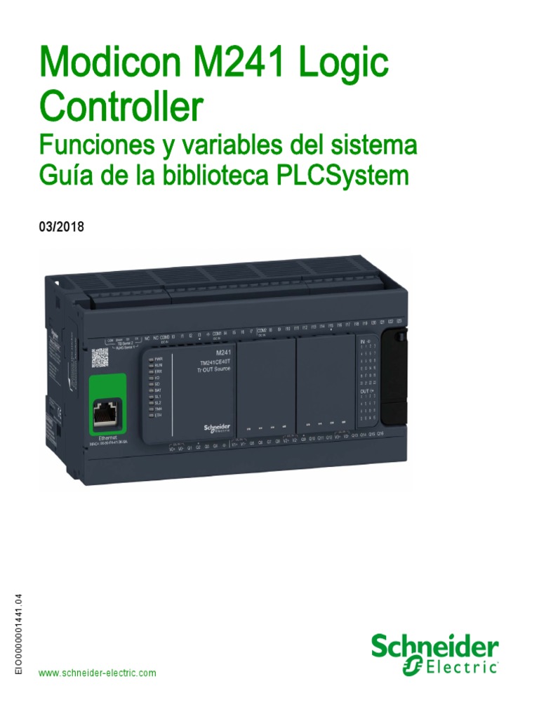 Modicon M241 Logic Controller - Funciones y Variables Del Sistema ...