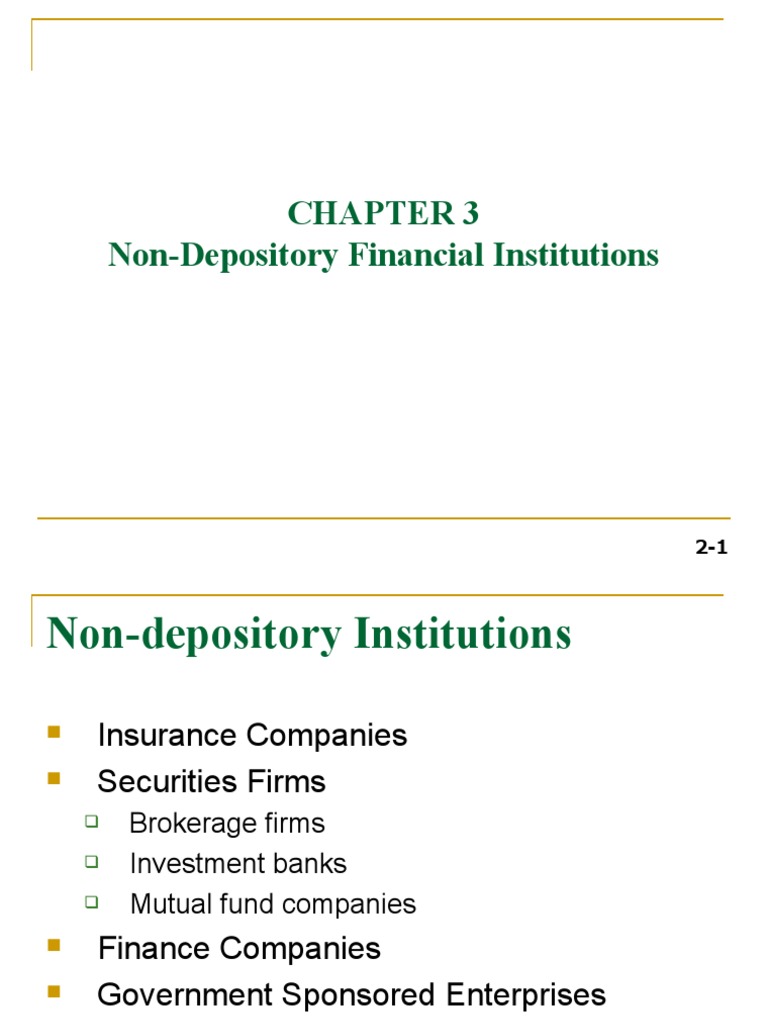 Overview of Non-Depository Institutions | PDF | Insurance | Securities ...