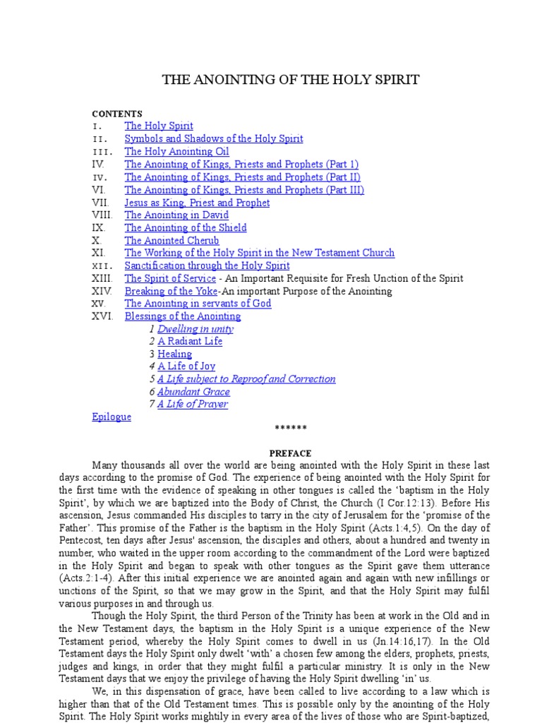 Understanding the Holy Spirit's Anointing | PDF | Philosophy | Foreign ...