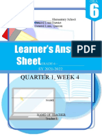 Learner's Answer Sheet: Quarter 1, Week 4