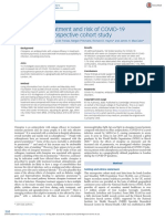 Clozapine Treatment and Risk of Covid19 Infection Retrospective Cohort Study