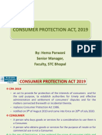 Consumer Protection Act, 2019: By: Hema Parwani Senior Manager, Faculty, STC Bhopal