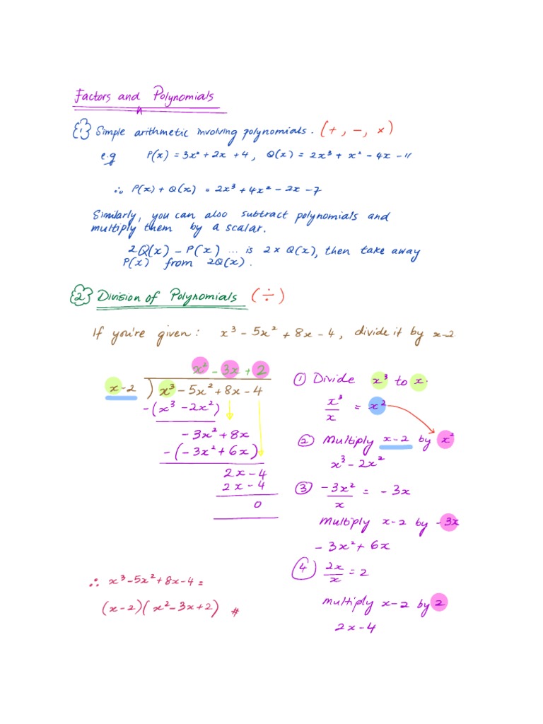 Factors and Polynomials Notes | PDF | Factorization | Polynomial