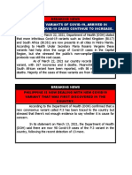 Infectious Variants of Covid-19, Arrived in Philippines. Covid-19 Cases Continue To Increase