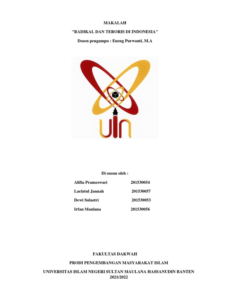 Makalah Radikalisme Dan Terorisme Kelompok 5 1 Pdf