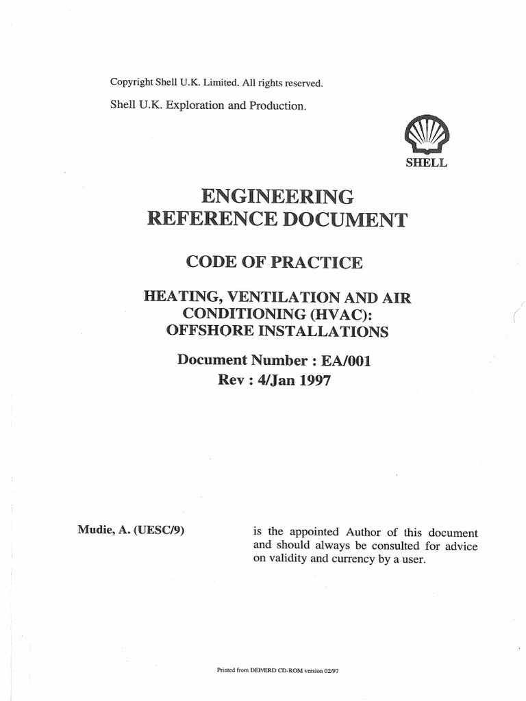 Shell - HVAC Offsore Installations - Doc - No-EA - 001 | PDF