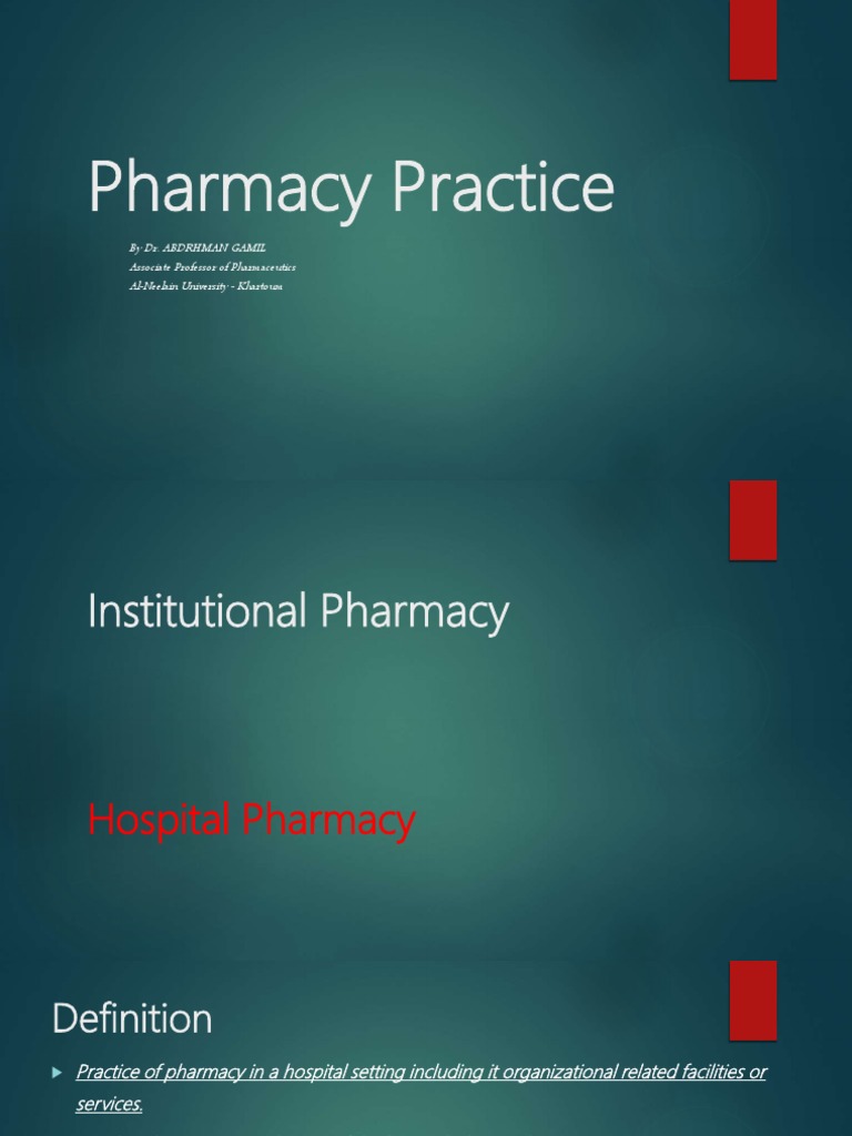 Hospital Pharmacy Practice Overview | PDF | Pharmacy | Medical Prescription