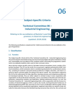 Subject-Specific Criteria Technical Committee 06 - Industrial Engineering