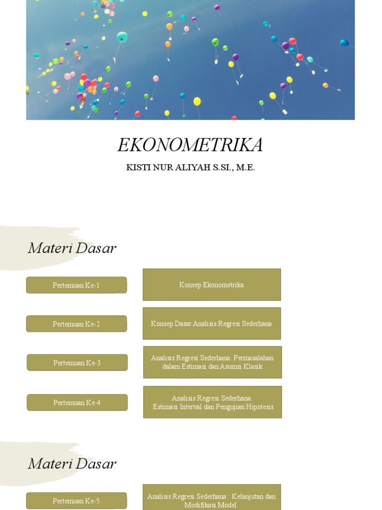 Model regresi dalam ekonometrika