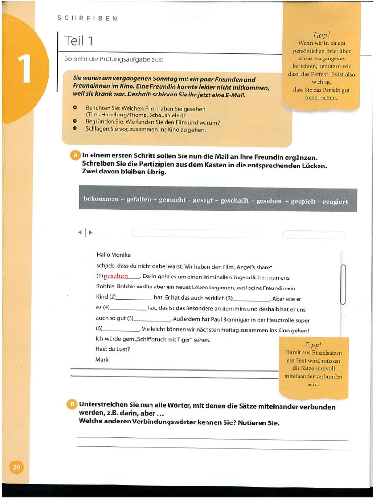 Schreiben Teil 1 B1 Pdf