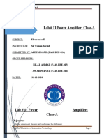 Lab # 11 Power Amplifier: Class-A