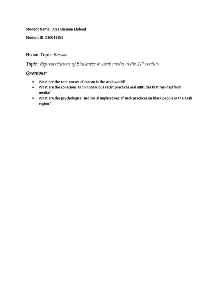 Topic and Questions | PDF