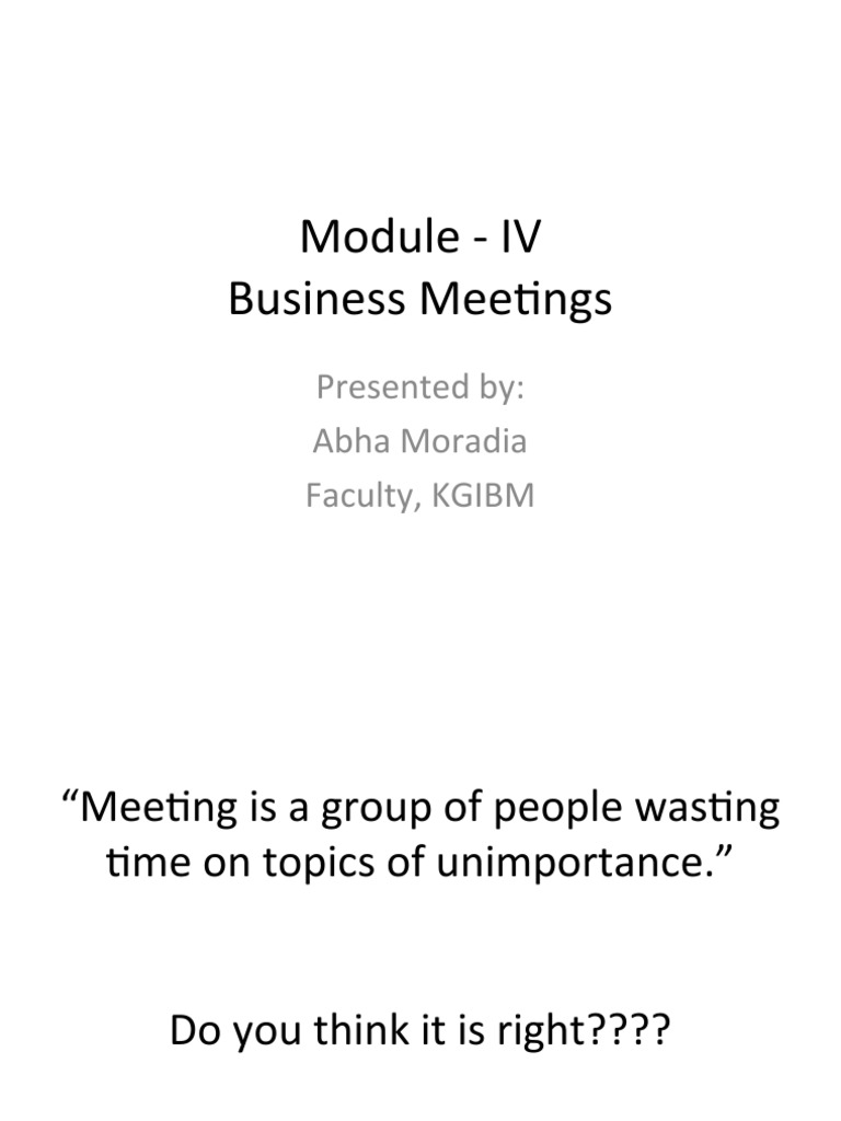 Effective Business Meeting Strategies | PDF | Career & Growth | Business