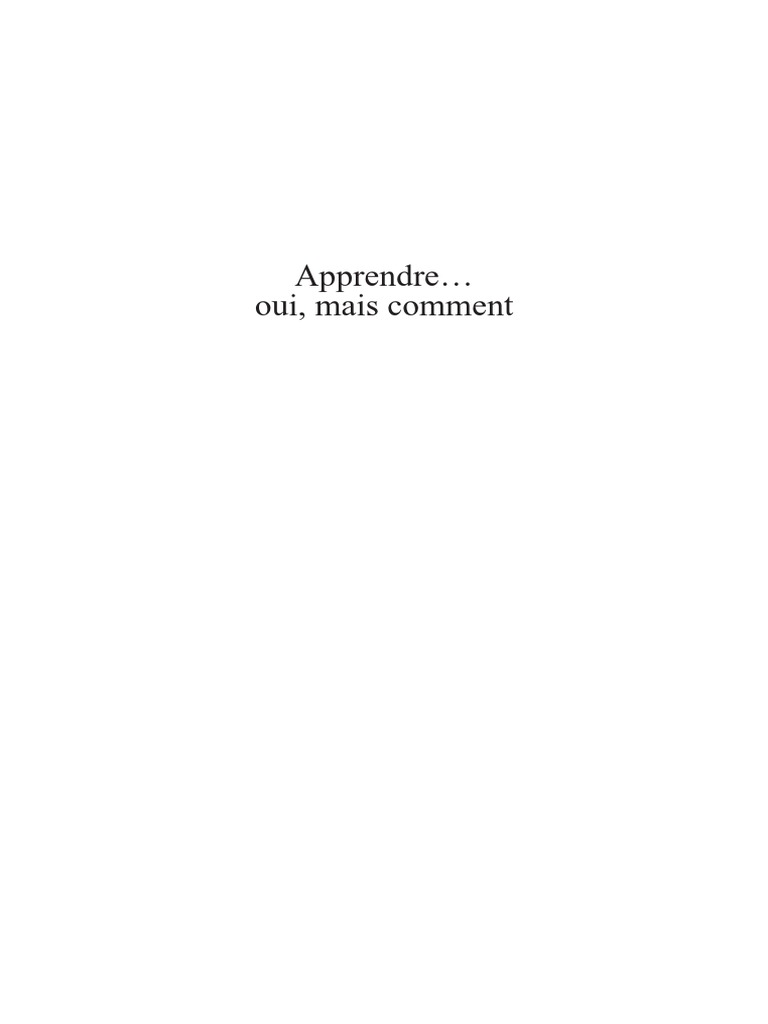 Apprendre oui mais comment by philippe meirieu descargar gratis