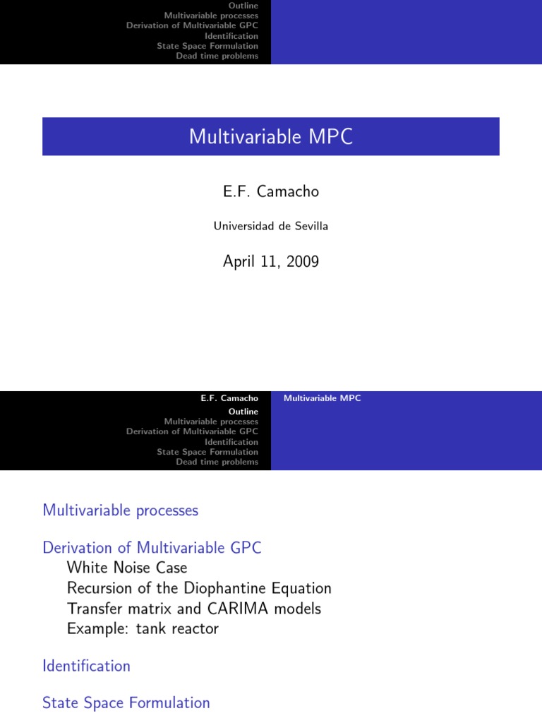 MPC Multivariable | PDF | Matrix (Mathematics) | Equations