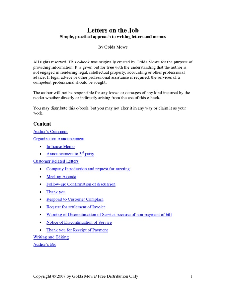 Business Letters Samples PDF