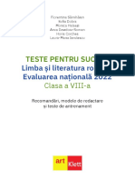 Teste Pentru Succes: Limba Și Literatura Română Evaluarea Națională 2022