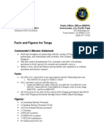 Facts and Figures For Pacific Partnership 2001 Group in Tonga