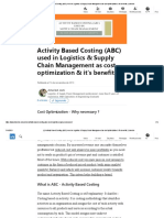 Activity Based Costing (ABC) Used in Logistics & Supply Chain Management As Cost Optimization & It's Benefits - LinkedIn