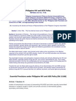 Philippine HIV and AIDS Policy Act Essential Provisions (RA 11166