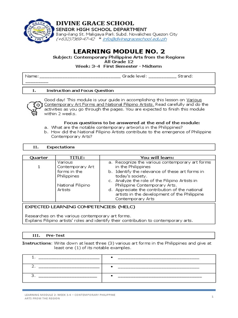 Contemporary Philippine Arts Module | PDF | Philippines | Musical ...