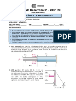 Exámen de Mecánica de Materiales I