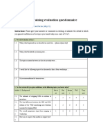 Post-training Evaluation Questionnaire
