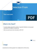 Gender Detection From Names: Tool Overview