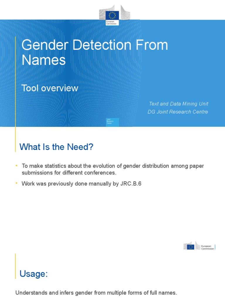 Gender Detection From Names: Tool Overview | PDF | Computing | Software ...