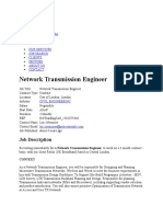 Network Transmission Engineer: Job Description