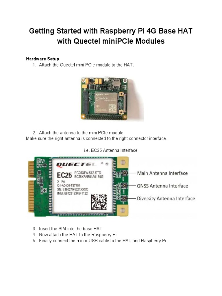 Raspberry Pi OS 4G HAT Internet Connection Guide | PDF