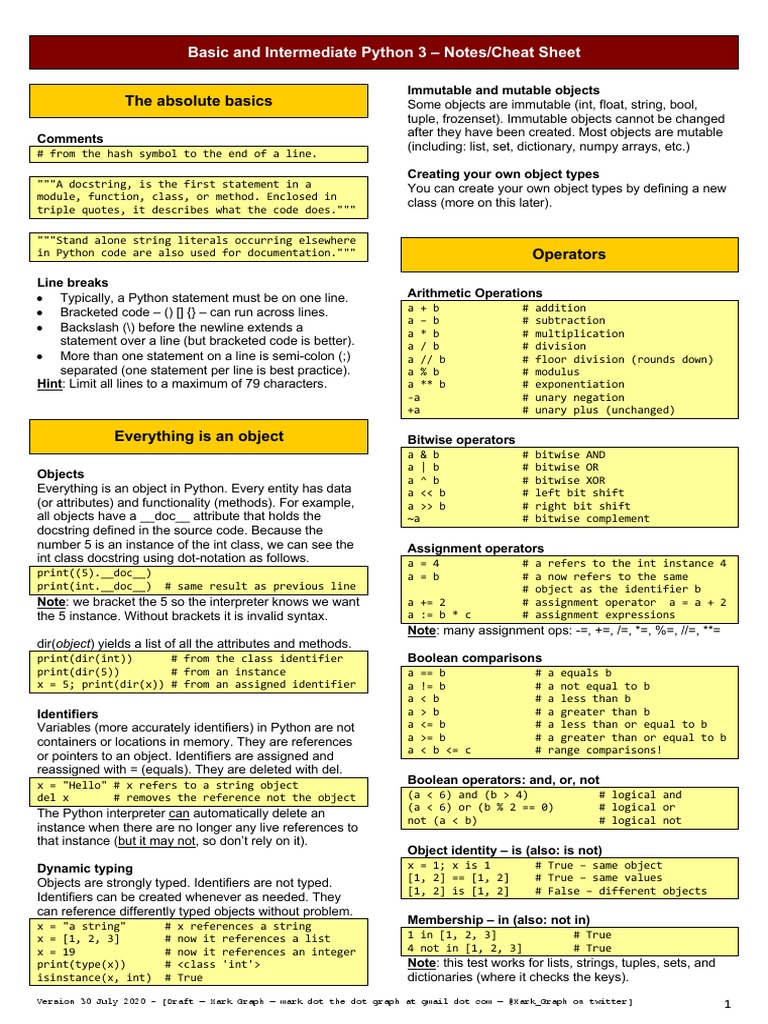 Python Cheatsheet | PDF | Anonymous Function | Boolean Data Type