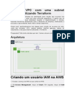 Criando VPC Com Uma Subnet Pública Utilizando Terraform