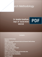 Research Methodology: Dr. Aprajita Upadhyay Dept. of Social Work Mgcub