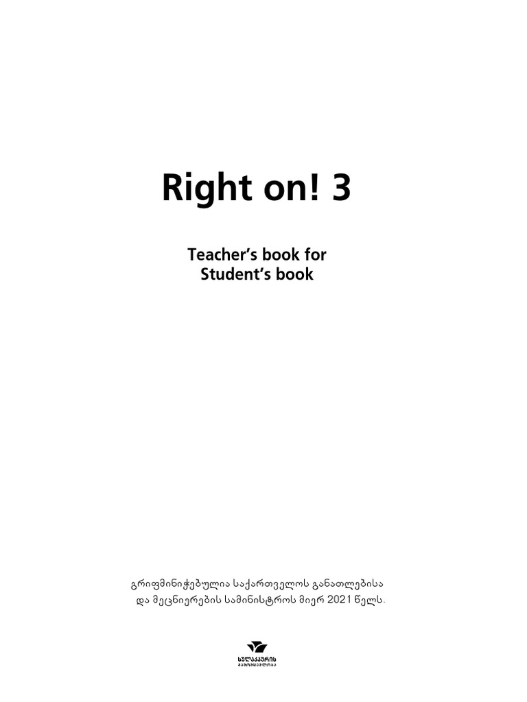 Tevsan Teacher Student Mp3 Xxx - Right On! 3 Teachers Book | PDF | Verb | Preposition And Postposition