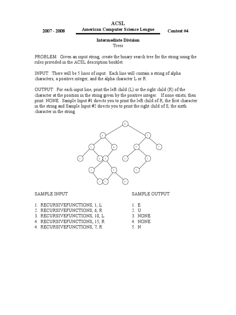 American Computer Science League Intermediate Division 2007 - 2008 ...