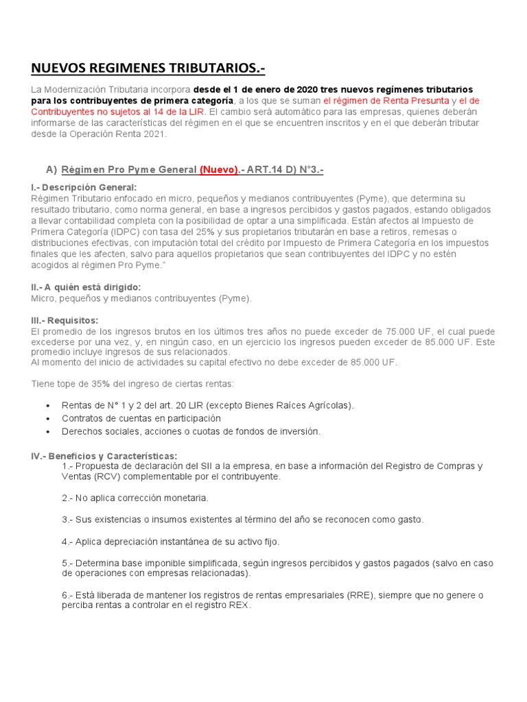 Régimen Pro Pyme General 14D3: Guía Completa | PDF | Impuestos ...
