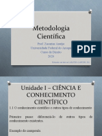 Unidade I Ciências e Conhecimento Científico