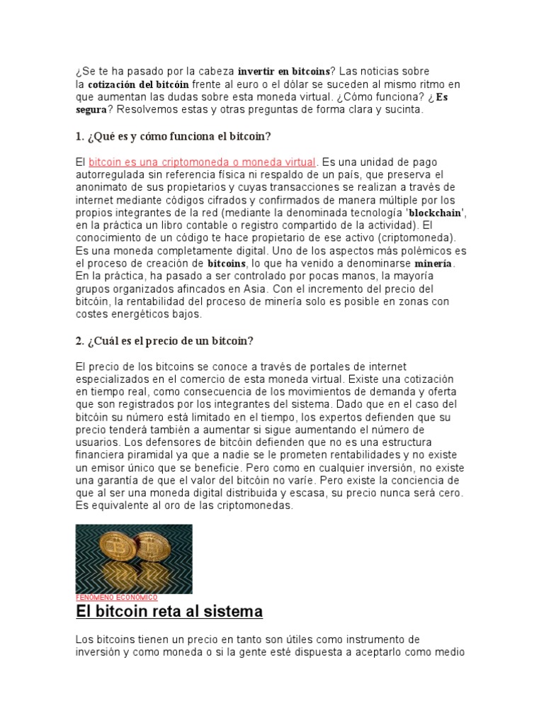 Bitcoin: Guía Completa de Inversión y Funcionamiento | PDF | Bitcoin |  Criptomoneda