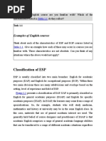 Classification of ESP: Examples of English Courses