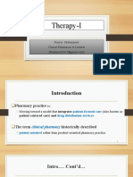 Therapy-I: Clinical Pharmacist's Role in Patient Care