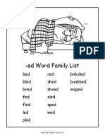 Ed Word Family Worksheets