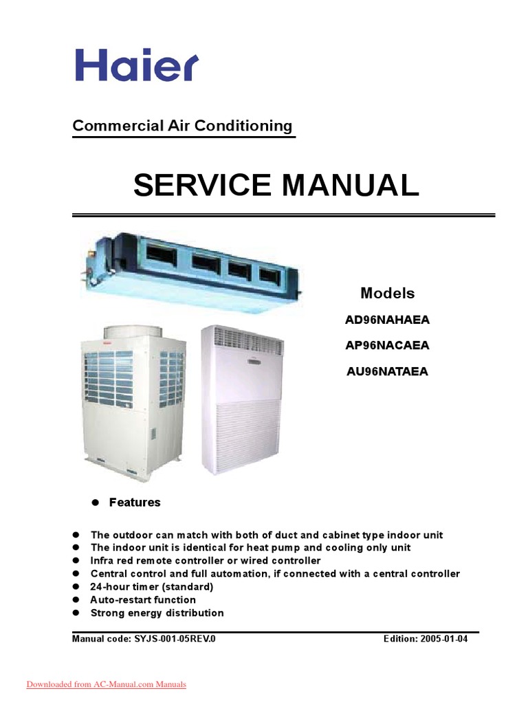Service Manual: Commercial Air Conditioning | PDF | Air Conditioning ...